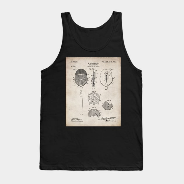 Ophthalmoscope Patent - Optometrist Eye Doctors Office Art - Antique Tank Top by patentpress